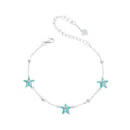 Gradient Blue-green Starfish Link Chain Bracelets